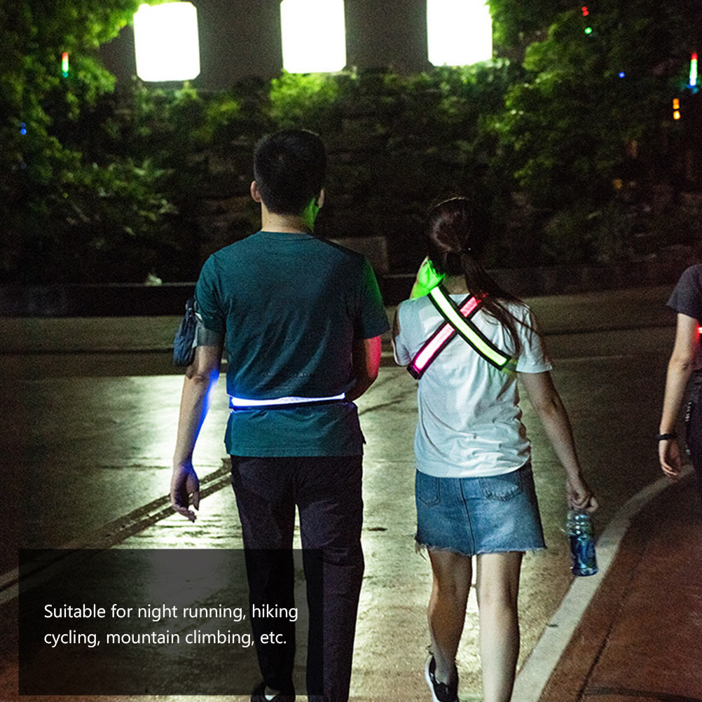Running Visibility Gear - Cintura da corsa con LED riflettenti,